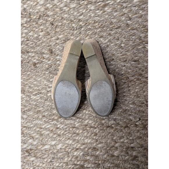 STEVE MADDEN MULTI COLORED FABRIC STRAP CORK WEDGE SURG SANDALS Size 8.5 M - Picture 9 of 10